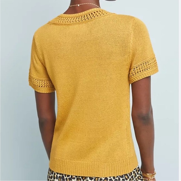 Anthropologie Lattice Sweater T shirt - Picture 3 of 4
